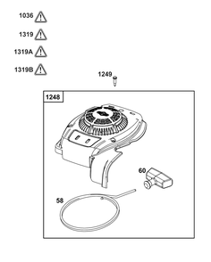 Blower Housing Group Diagram and Parts List for 8P502-0026-H5  Briggs and Stratton Engine